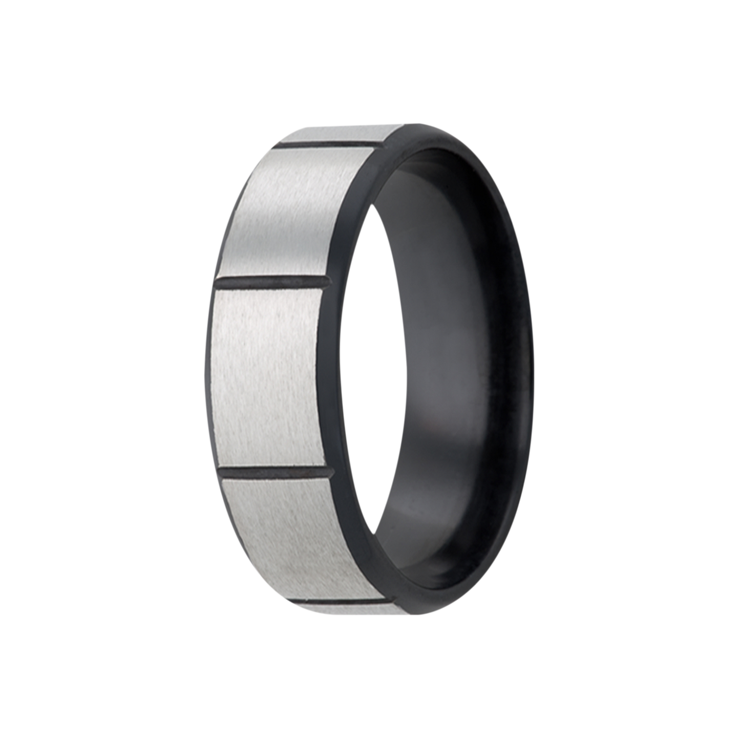 Zirconium Ring with Silver Satin Finish - Modern Sophistication