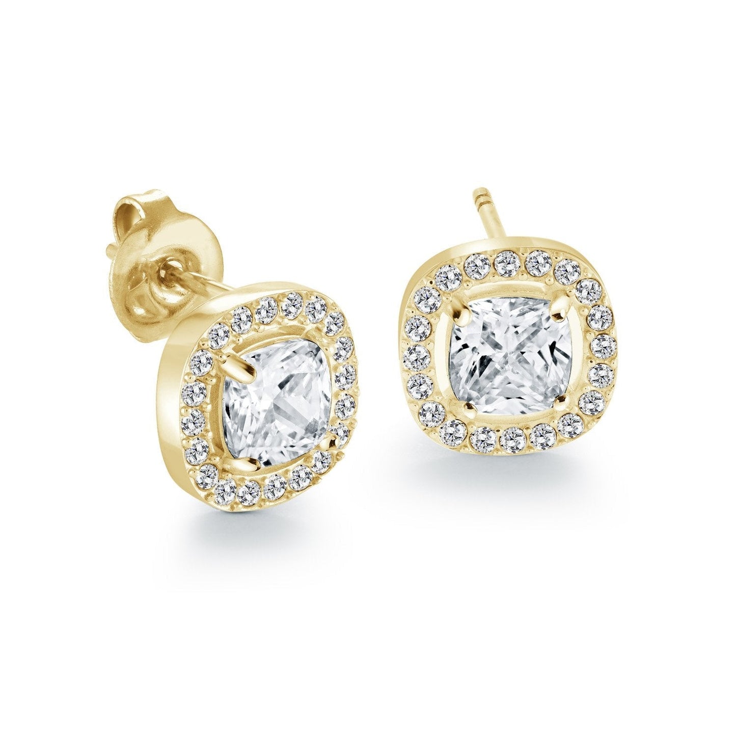 9MM SQUARE HALO EARRINGS