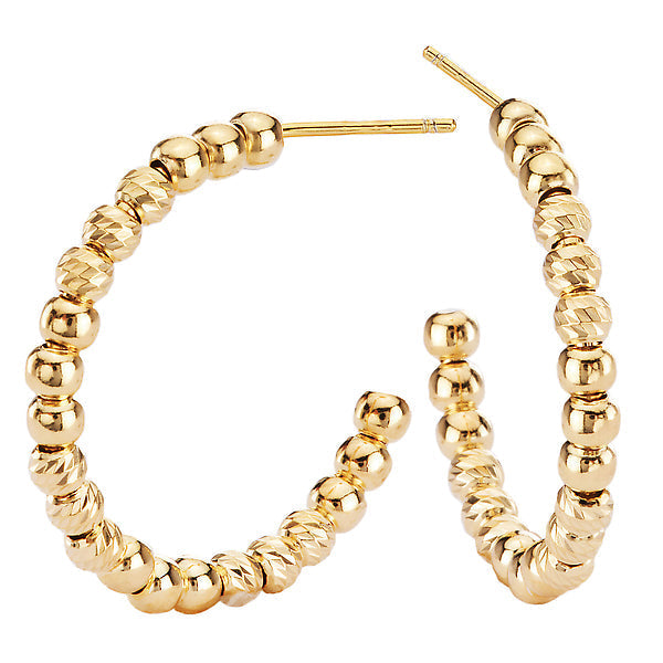 Italian Gold Plated Bead Hoops