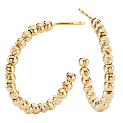 Italian Gold Plated Bead Hoops