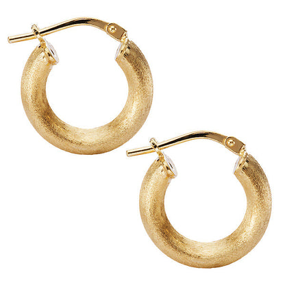 Italian Gold Plated Satin Finish Hoops
