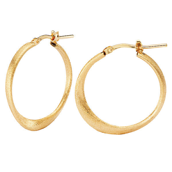 Italian Gold Plated Satin Finish Hoops