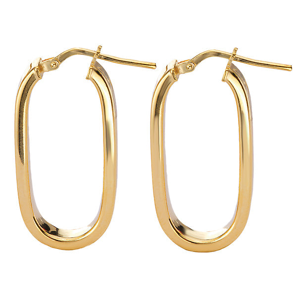 Italian Gold Plated Oblong Hoops