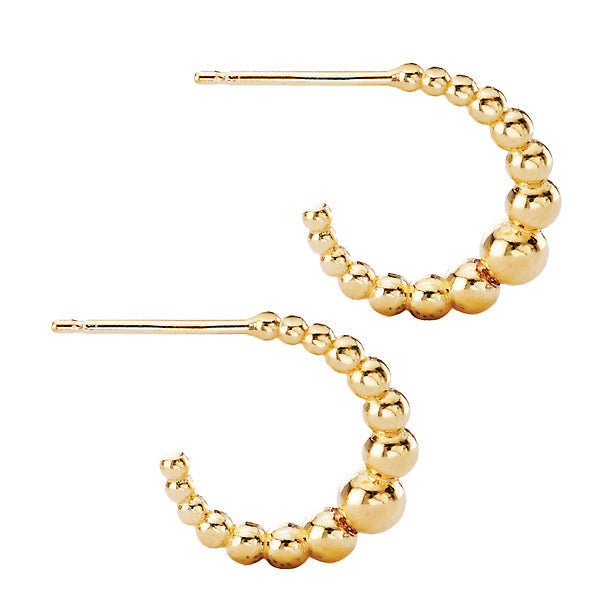Italian 14kt Gold Plated Bead Hoops