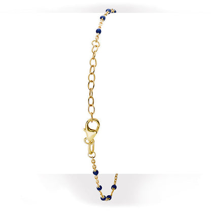 Italian Gold Plated Lapis Color Bracelet