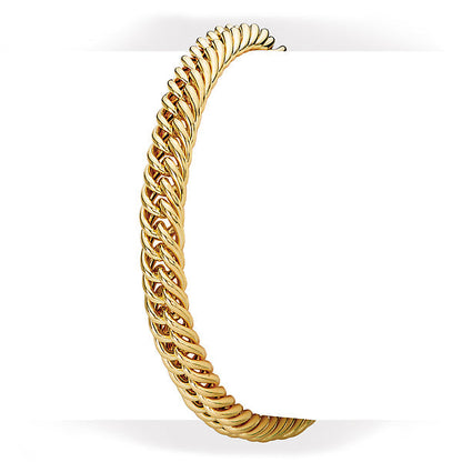 Italian Sterling Silver Gold Plated Curb Bracelet