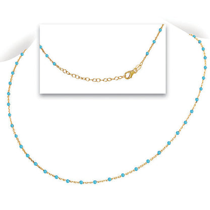 Italian Gold Plated Turquoise Enamel Necklace