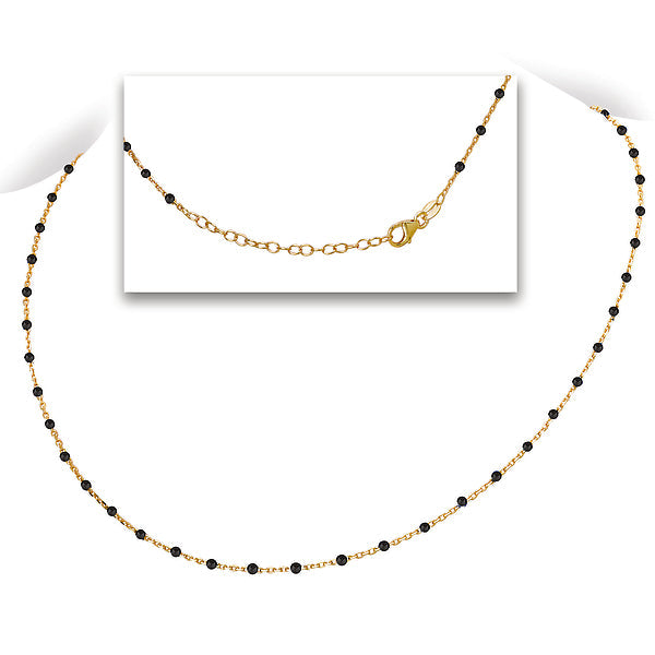 Italian Gold Plated Black Enamel Bracelet