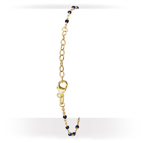 Italian Gold Plated Black Enamel Bracelet