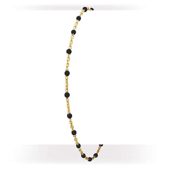 Italian Gold Plated Black Enamel Bracelet