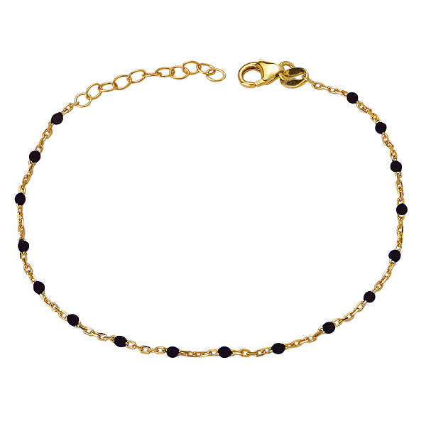 Italian Gold Plated Black Enamel Bracelet