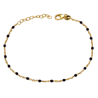 Italian Gold Plated Black Enamel Bracelet