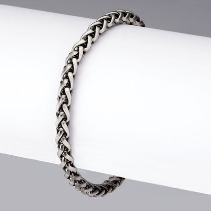 Italian Sterling Silver Wheat Bracelet