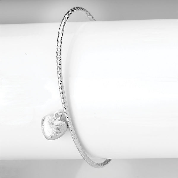 Italian Sterling Silver Heart Charm Bracelet