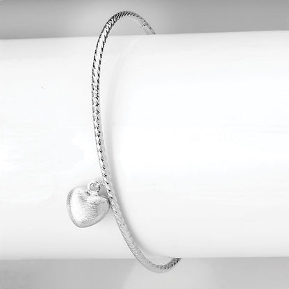 Italian Sterling Silver Heart Charm Bracelet