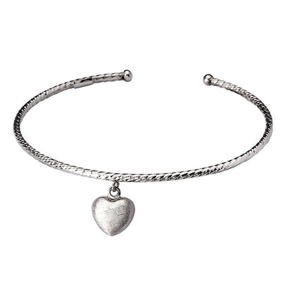 Italian Sterling Silver Heart Charm Bracelet