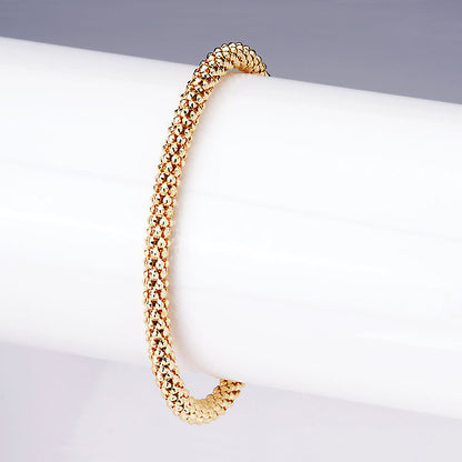 Italian Gold Plated Sterling Silver Popcorn Cuff Bracelet