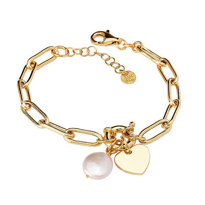 Gold Plated Sterling Silver Paperclip Bracelet