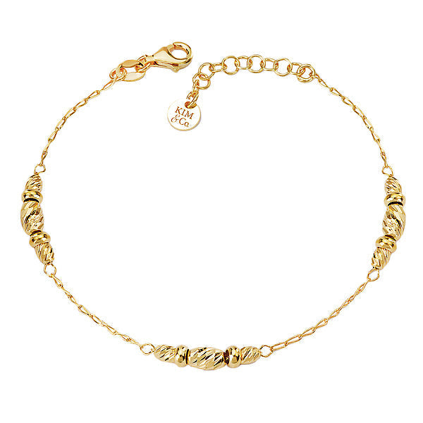 Italian Gold Plated Bead Bracelet