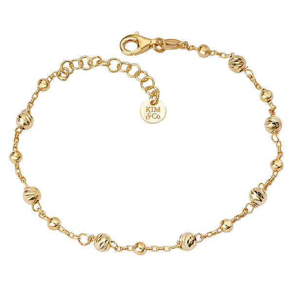 Italian Gold Plated Bead Bracelet