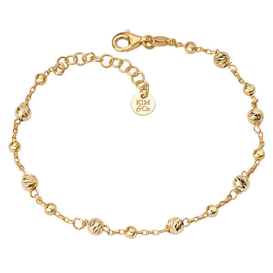 Italian Gold Plated Bead Bracelet