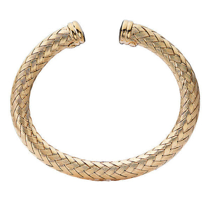 Italian 14kt Gold Plated Woven Cuff