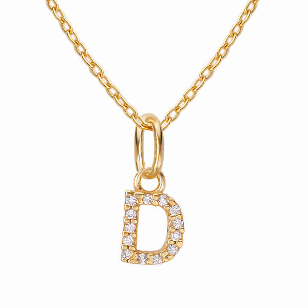 Gold Plated Sterling Silver Initial Necklace