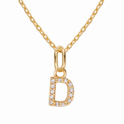 Gold Plated Sterling Silver Initial Necklace