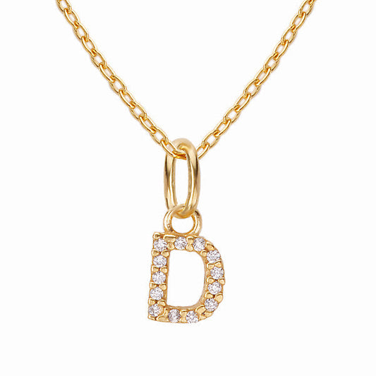 Gold Plated Sterling Silver Initial Necklace