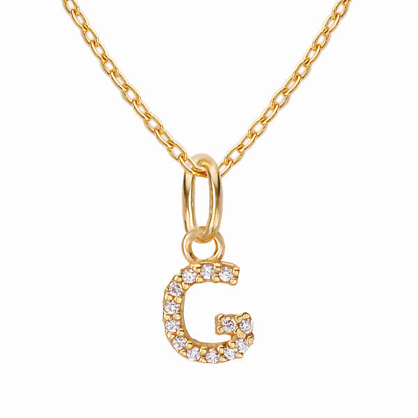 Gold Plated Sterling Silver Initial Necklace
