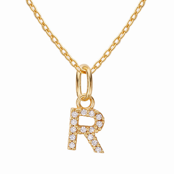 Gold Plated Sterling Silver Initial Necklace