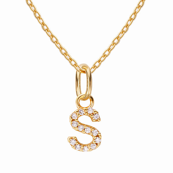 Gold Plated Sterling Silver Initial Necklace