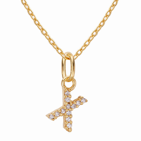 Gold Plated Sterling Silver Initial Necklace