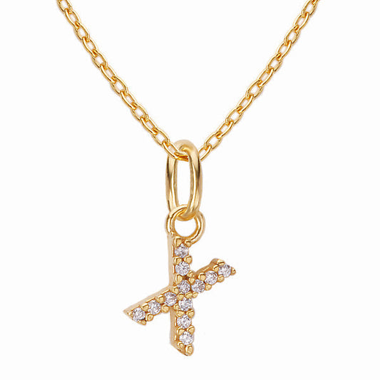 Gold Plated Sterling Silver Initial Necklace