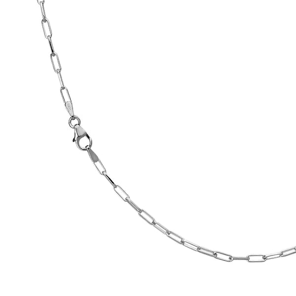 Italian Platinum Plated Paperclip Necklace