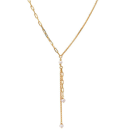 Italian Gold Plated Sterling Silver Y Necklace