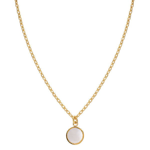 Italian Gold Plated Sterling Silver Mother of Pearl Necklace