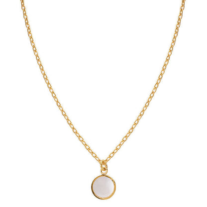 Italian Gold Plated Sterling Silver Mother of Pearl Necklace