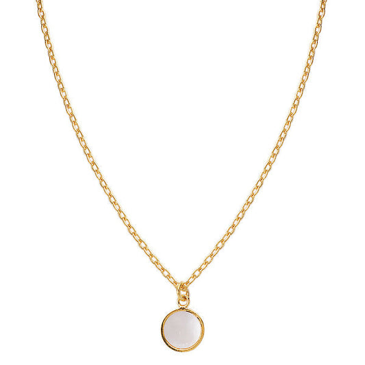 Italian Gold Plated Sterling Silver Mother of Pearl Necklace