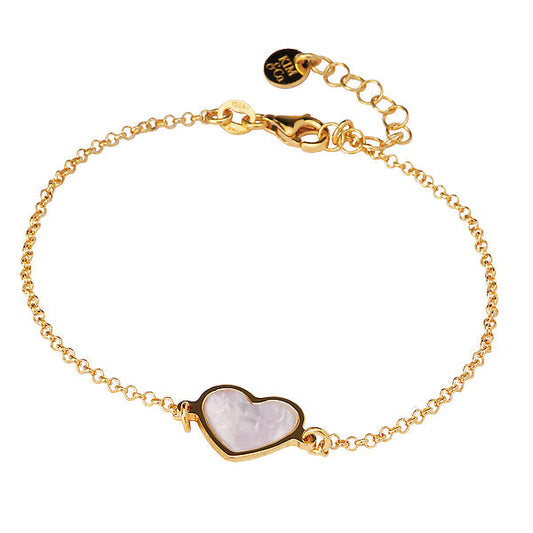 Italian Mother of Pearl Heart Bracelet