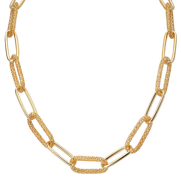Gold Plated Sterling Silver Paperclip Necklace