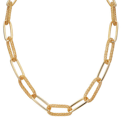 Gold Plated Sterling Silver Paperclip Necklace