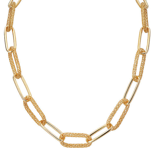 Gold Plated Sterling Silver Paperclip Necklace