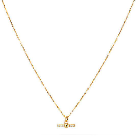 Gold Plated CZ Toggle Necklace