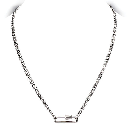 Italian Rhodium Plated Sterling Silver Necklace