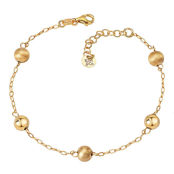 Italian Gold Plated Bead Bracelet