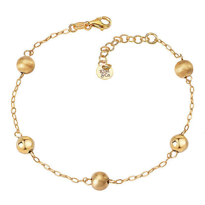 Italian Gold Plated Bead Bracelet