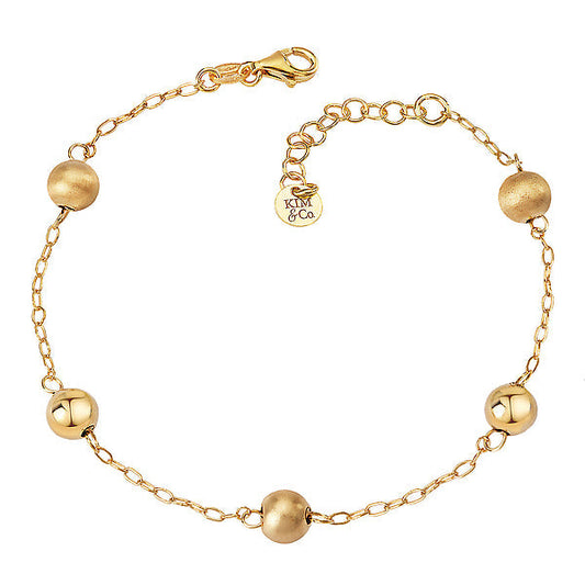Italian Gold Plated Bead Bracelet