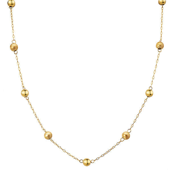 Italian Gold Plated Bead Necklace