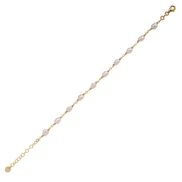 Italian Gold Plated Pearl Bracelet